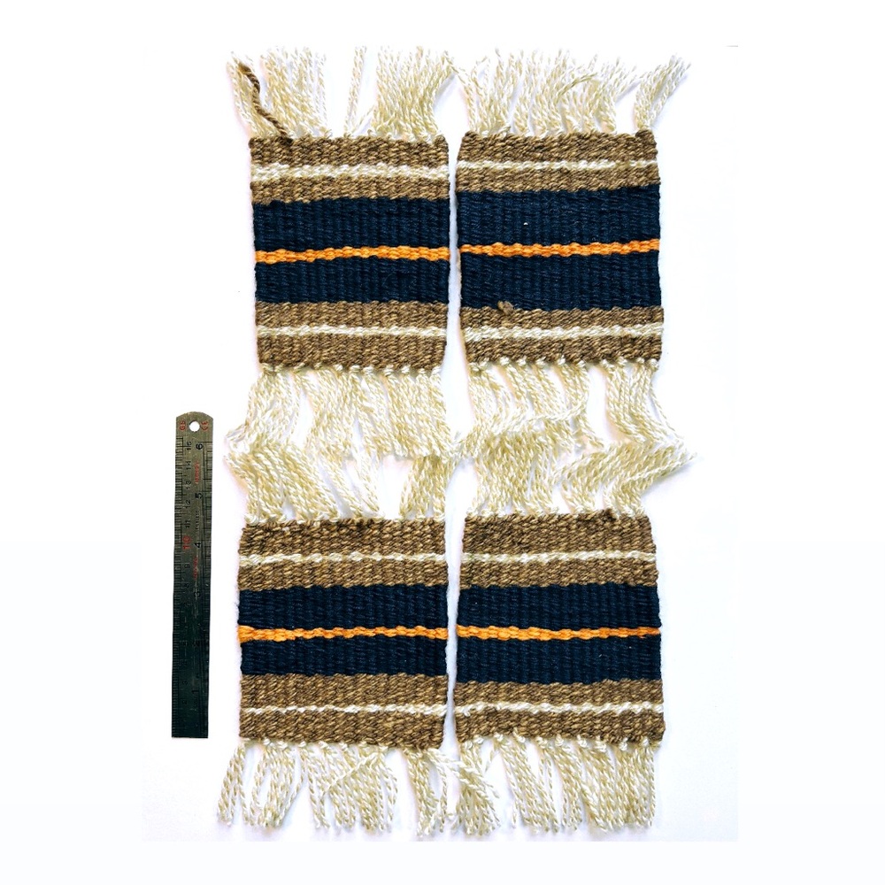 Carpet coasters, handwoven, set of 4